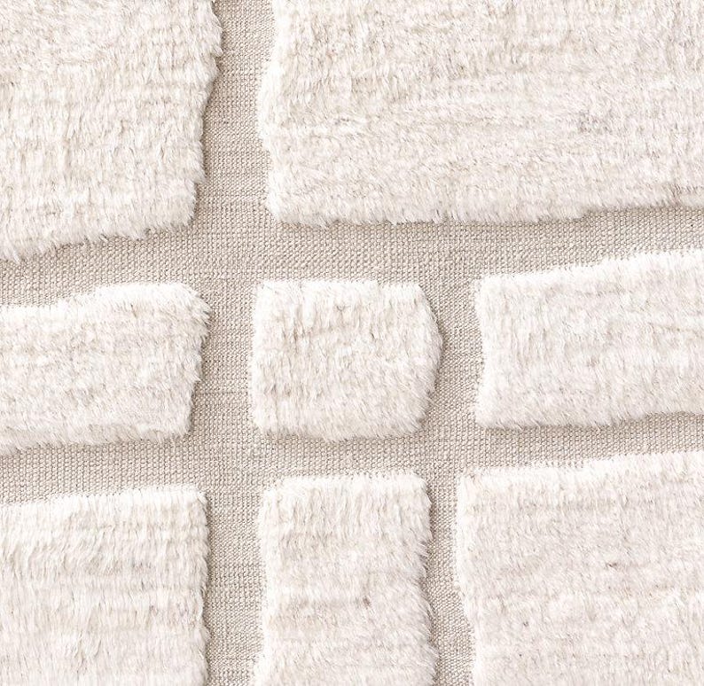 Knob Textured Rug Hand-knotted New Zealand Wool Rug, Modern Geometric Plush and Soft ...