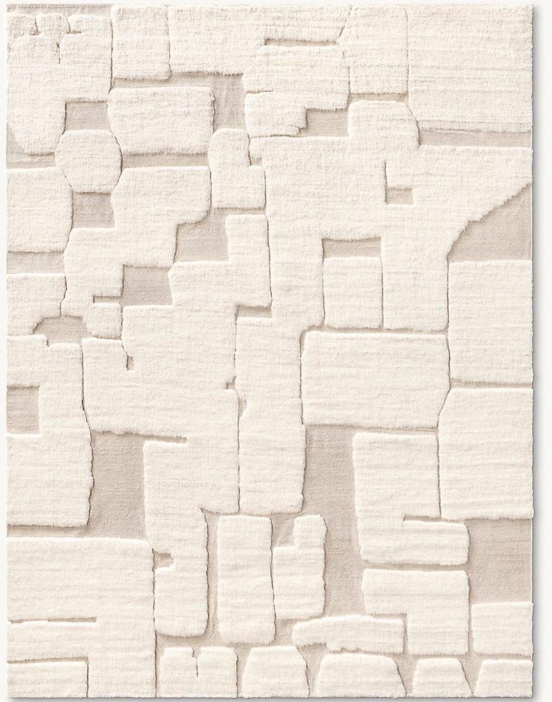 Hand-knotted New Zealand Wool Rug, Modern Geometric Plush and Soft ...