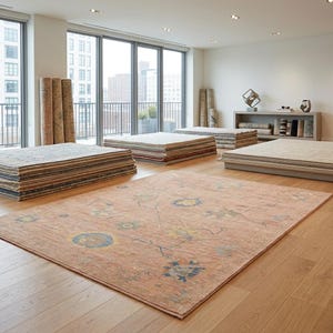 Dusty Rose Turkish Oushak Rug – Hand-Knotted Wool Antique Revival Area Rug