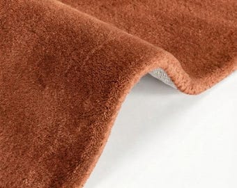 Solid Terracotta Hand Tufted Wool Rug – Thick Pile Modern Area Carpet