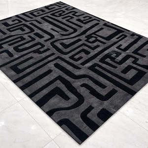 Soft Handmade Tufted Area Rug- Living Room Carpet : Floral Pattern Design 5x8 , 6x9