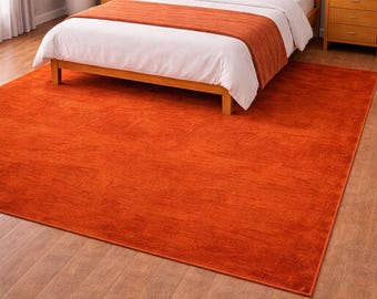 Tufted Orange Rugs &  Luxury Rugs abstract rug  Indian Design Morden Living Room