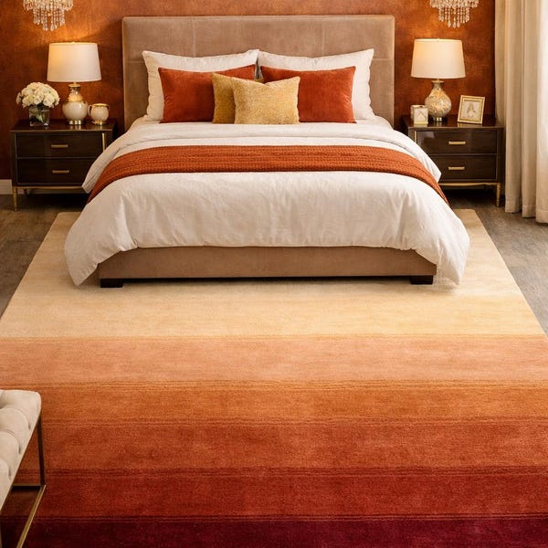 Contrast Handloom Rug 100% wool Custom handwoven Gabbeh Red Color oriental carpet 6x8 Feet