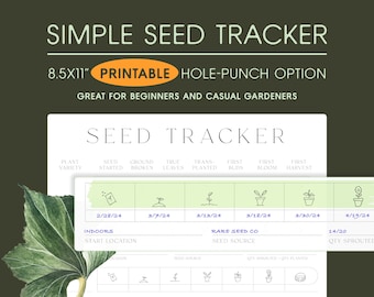 Garden Planning Imprimable, suivi des semences facile, téléchargement immédiat