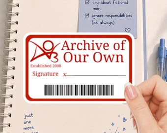 Ao3 Library Card Vinyl Sticker