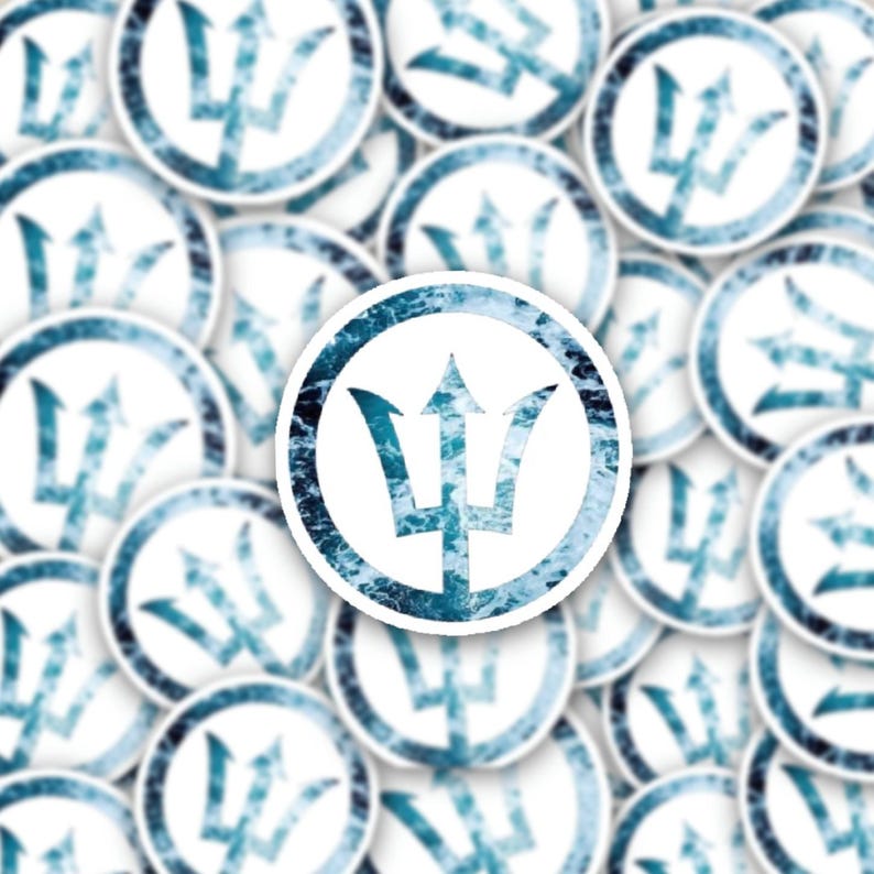 Trident Hand Sticker Trident Vinyl Sticker - Etsy