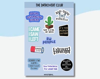 Introvert Club Sticker Sheet