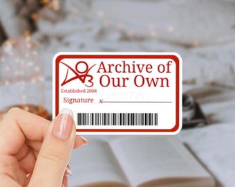 Ao3 Library Card Vinyl Sticker