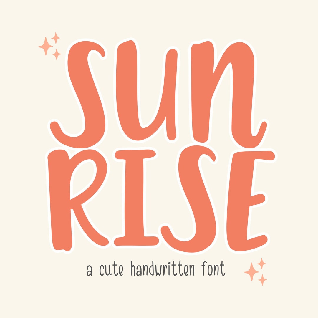 Sunrise Font Handwritten Font Cute Font Cricut Fonts Etsy