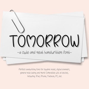 Handwritten Font for Digital Planner and Student Note Taking | Cute and Neat Handwriting Font Goodnotes & Notability, iPad font, simple font
