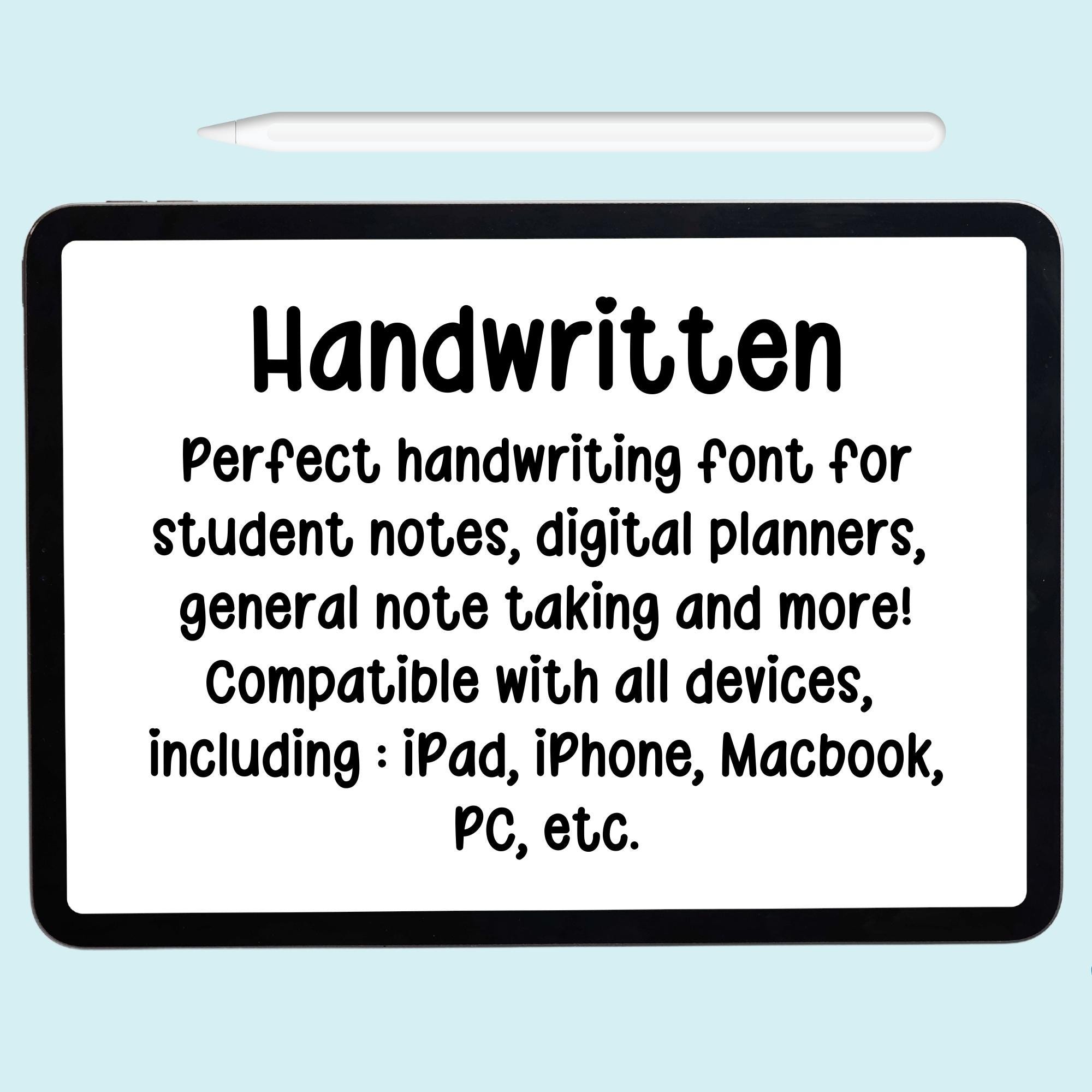 Cute and Neat Handwritten Font for Digital Planner and Student Note ...