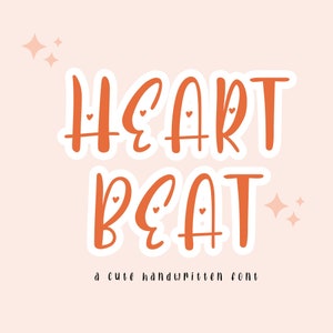Heartbeat Font | Cute Font, Handwritten Font, Heart Fonts, taking note Font, Procreate Fonts, Planner Fonts, Goodnotes, Fonts for Crafters