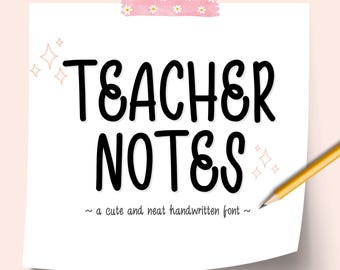 GoodNotes Handwritten Font for iPad and Digital Planner | Cute and Neat Handwriting Font | Note Taking Student Notes
