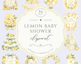We Can't Wait To Squeeze You, Watercolor Lemon Party Baby Shower Themed Decor, Citrus Nursery Graphics For Invitations, For Commercial Use