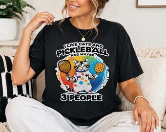 Cat Pickleball Shirt, Watercolor Cat Lover Tee, Funny Introvert Saying