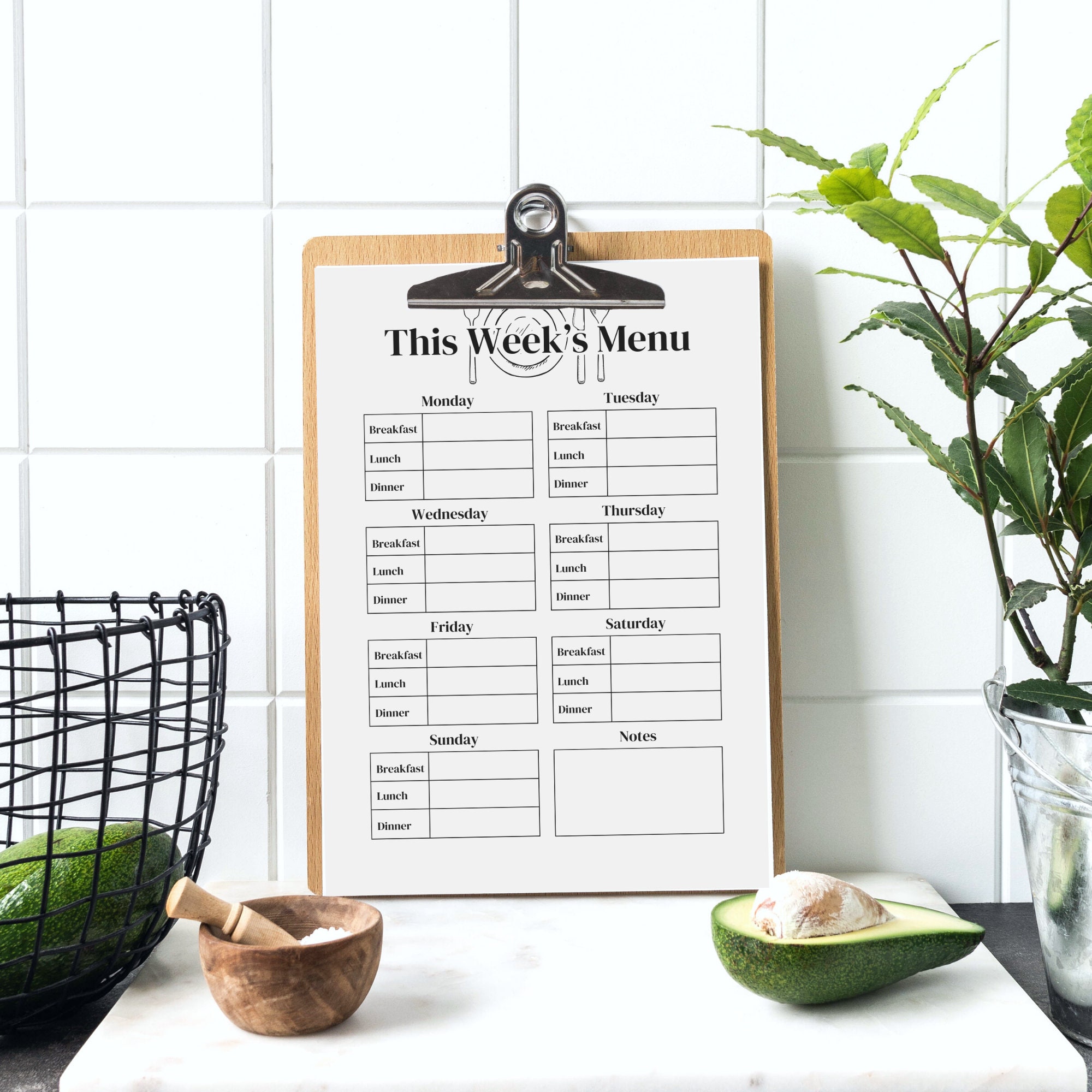 Printable Dinner Menu &amp; Meal Planner Printable Grocery - Etsy