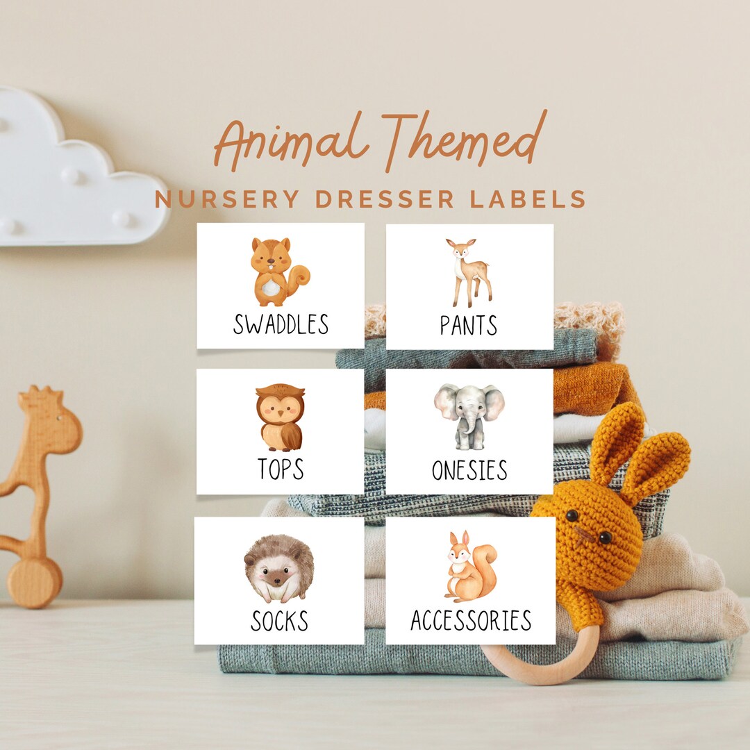 Genderneutral Dresser Labels Printable Baby Clothes Labels Etsy