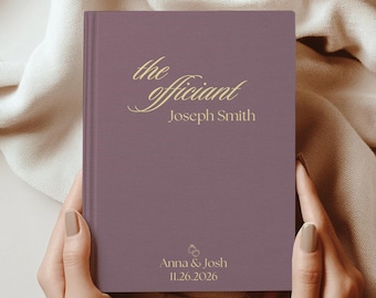 Wedding Officiant Book, Custom Journal for Officiant Gifts, Unique Wedding Gift for Reverend and Pastor