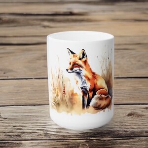 Watercolor Fox Mug For Wildlife Lovers Gift Watercolor Fox Painting For Woodland Lovers Gift Watercolor Fox Portrait For Fox Lovers Fox Art