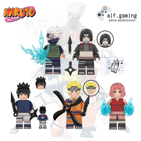 Naruto Anime Manga - Team 7 Block Brick Klemm Bausteine Figuren Set