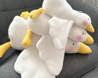 Handmade Stuffed Goose: Soft Cotton Plush Animal for Nursery Decor