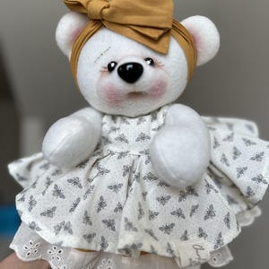 Handmade Teddy Bear Plush – Soft Stuffed Bear Toy – Cute Plushie for Kids – Nursery Decor – Baby Shower Gift