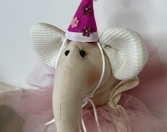 Handgemaakte katoenen knuffel olifant: knuffel