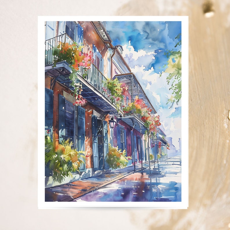 Watercolor New Orleans, Louisiana Vacation Card, NOLA Experience, Note Card Greeting, Thank You, All Occasion, Birthday Card, Invitations image 3