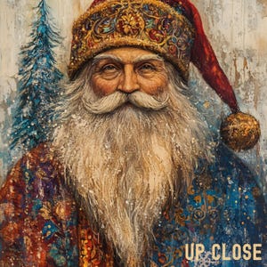 Old World Santa Art Print, Vintage St. Nicholas Wall Decor, Classic Christmas Decor, Nostalgic Holiday Art, Original Painting