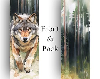 The Alpha’s Gaze, Fierce and Free Wolf – Forest, Woodland, Nature - Reading Accessory, Handmade Laminated Bookmark