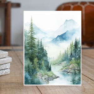 Scandinavian Mountains, Scandinavian Vacation Experience Card, Note Card Greeting, Thank You, All Occasion, Birthday Card, Invitations