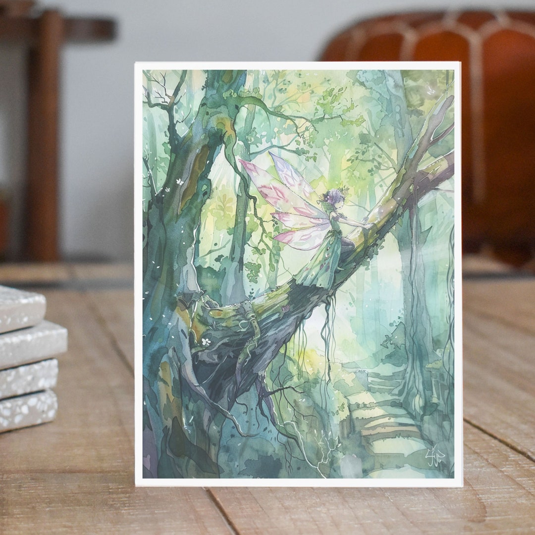 Woodland Fairy, Note Card Greeting, Thank You, All Occasion, Birthday ...