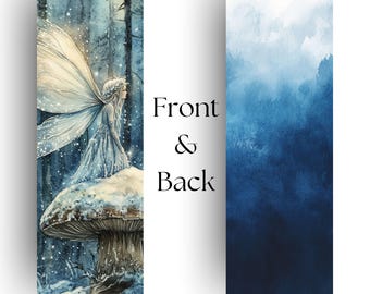 Frosted Glade Ice Fairy Bookmark, Book Lover Gift, Reading Accessory, Handmade Stationery, Artistic Bookmark, Watercolor Handmade Bookmark