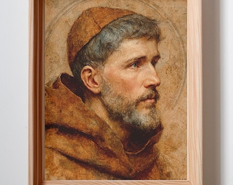 Saint Francis of Assisi, Watercolor Art Print for Home or Prayer Space