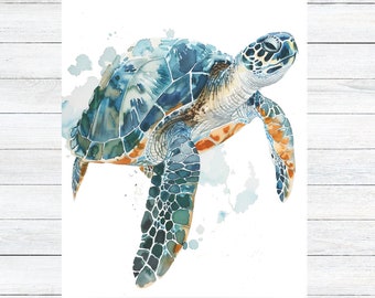 Sea Turtle Greeting Card - Ocean Themed, Note Cards, Thank You Cards, Invitations, Unique Handmade Stationery