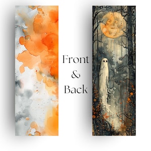Ghostly Wanderer Bookmark, Spooky Ghost Art, Halloween Bookmark, Book Lovers Gift, Handmade, Unique, Ghost Theme,  Bookmark