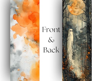 Ghostly Wanderer Bookmark, Spooky Ghost Art, Halloween Bookmark, Book Lovers Gift, Handmade, Unique, Ghost Theme,  Bookmark