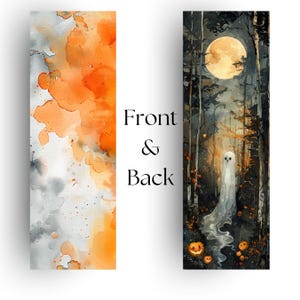 Whispering Ghost Bookmark, Halloween Ghost Art, Spooky, Halloween Bookmark, Book Lovers Gift, Handmade, Pumpkin Theme,  Bookmark