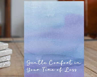 Carte de sympathie aquarelle peinte à la main, réconfort en cas de perte, cartes faites main, papeterie unique