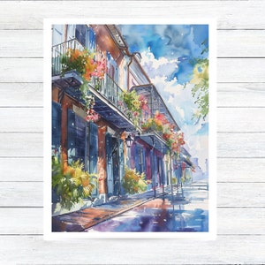 Watercolor New Orleans, Louisiana Vacation Card, NOLA Experience, Note Card Greeting, Thank You, All Occasion, Birthday Card, Invitations image 1