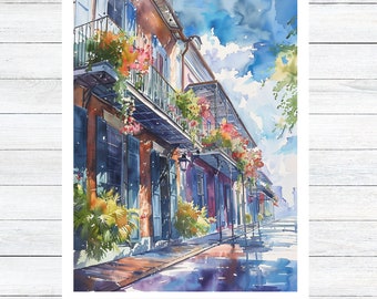 Watercolor New Orleans, Louisiana Vacation Card, NOLA Experience, Note Card Greeting, Thank You, All Occasion, Birthday Card, Invitations