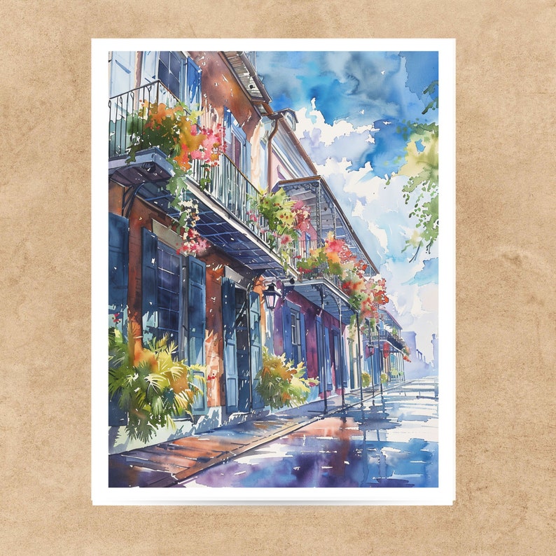 Watercolor New Orleans, Louisiana Vacation Card, NOLA Experience, Note Card Greeting, Thank You, All Occasion, Birthday Card, Invitations image 6