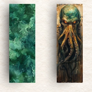 Cthulhu Bookmark Lovecraftian Horror Art, Dark Fantasy Bookmark, Mythical Creature Art, Gothic Bookmark, Book Lovers Gift,