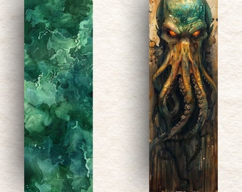 Cthulhu Bookmark Lovecraftian Horror Art, Dark Fantasy Bookmark, Mythical Creature Art, Gothic Bookmark, Book Lovers Gift,