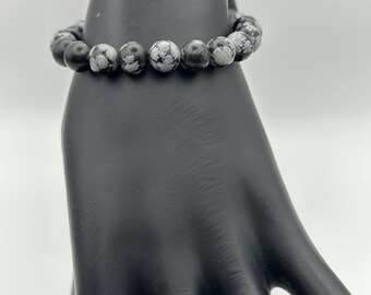 Bracelet flocon de neige terre/pierres naturelles