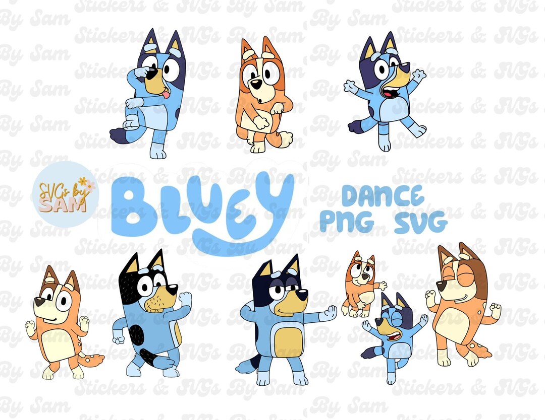 Bluey Dancing Family SVG PNG Bundle - Etsy Australia