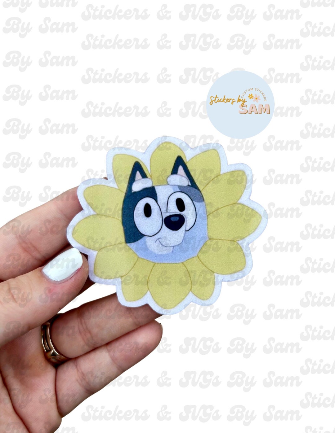 Muffin Bluey Flower Waterproof Vinyl Sticker Etsy