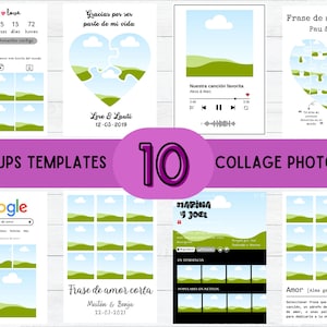 10 MOCKUPS Plantillas Templates Collage Photo Foto Love Amor CANVA Editable Download Descarga Digital Regalo Pareja Couple Gift Lovers