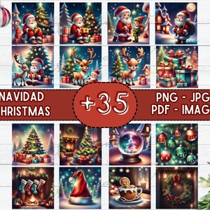 Bundle Merry Christmas Merry Christmas PNG Image JPG AI Canva download instant digital download Santa Claus Santa Claus sublimation template