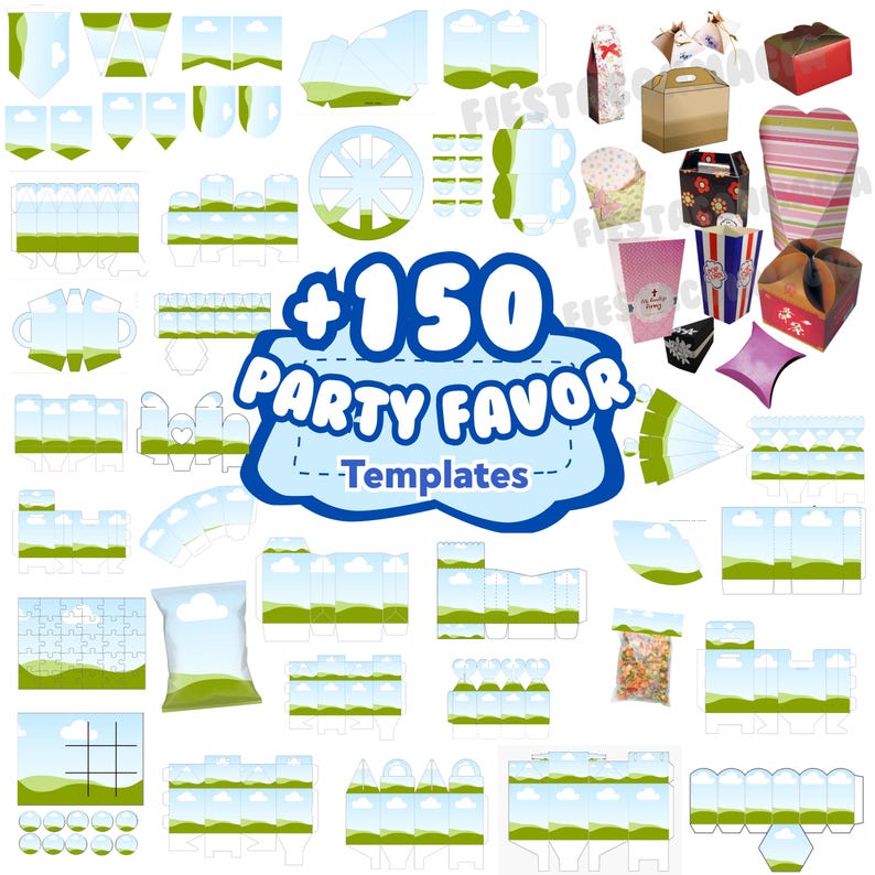Party Favor Templates Party Super Bundle CANVA Editable Favors Chip Bag
